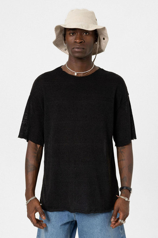 Basic Oversize Örme Triko Tişört