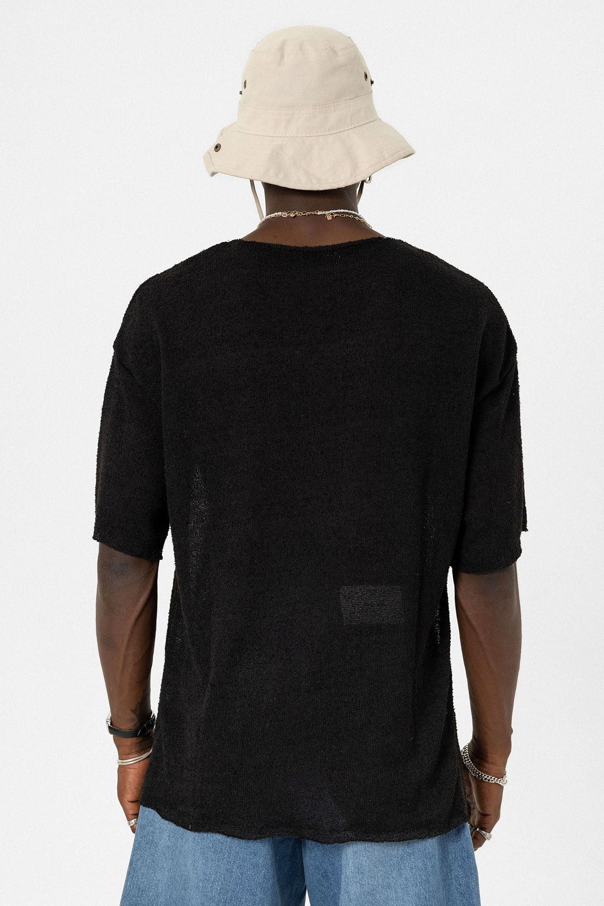 Basic Oversize Örme Triko Tişört