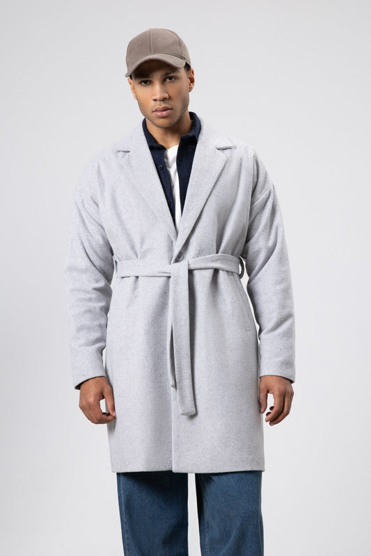 Kemerli Oversize Kaşe Kaban