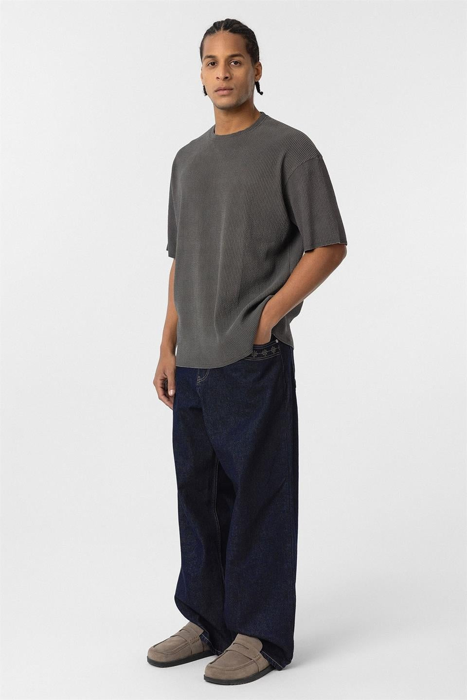 Yıkamalı Ottoman Basic Oversize Tişört