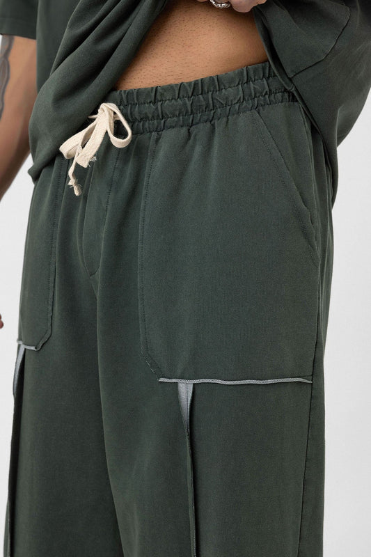 Yıkamalı Baskılı Oversize Eşofman Takım