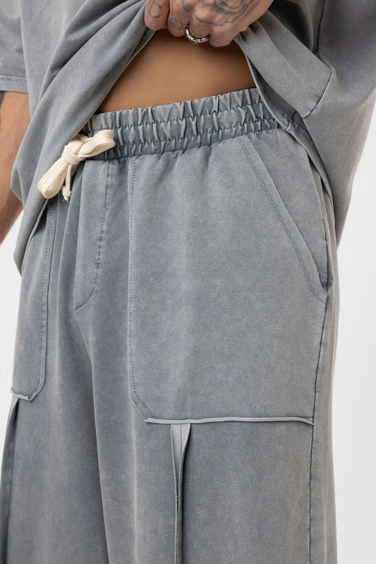 Yıkamalı Baskılı Oversize Eşofman Takım