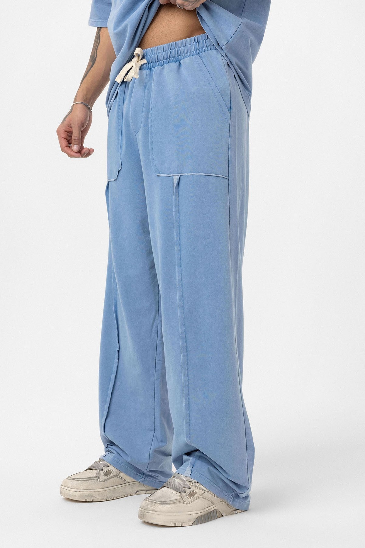 Yıkamalı Baskılı Oversize Eşofman Takım