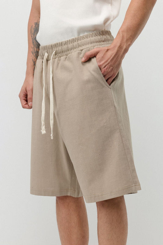 Basic Oversize Keten Şort