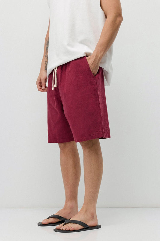 Basic Oversize Keten Şort