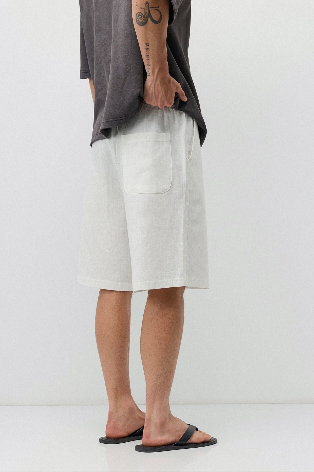 Basic Oversize Keten Şort