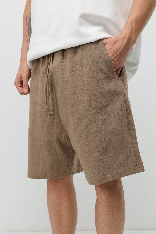 Basic Oversize Keten Şort