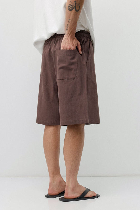 Basic Oversize Keten Şort