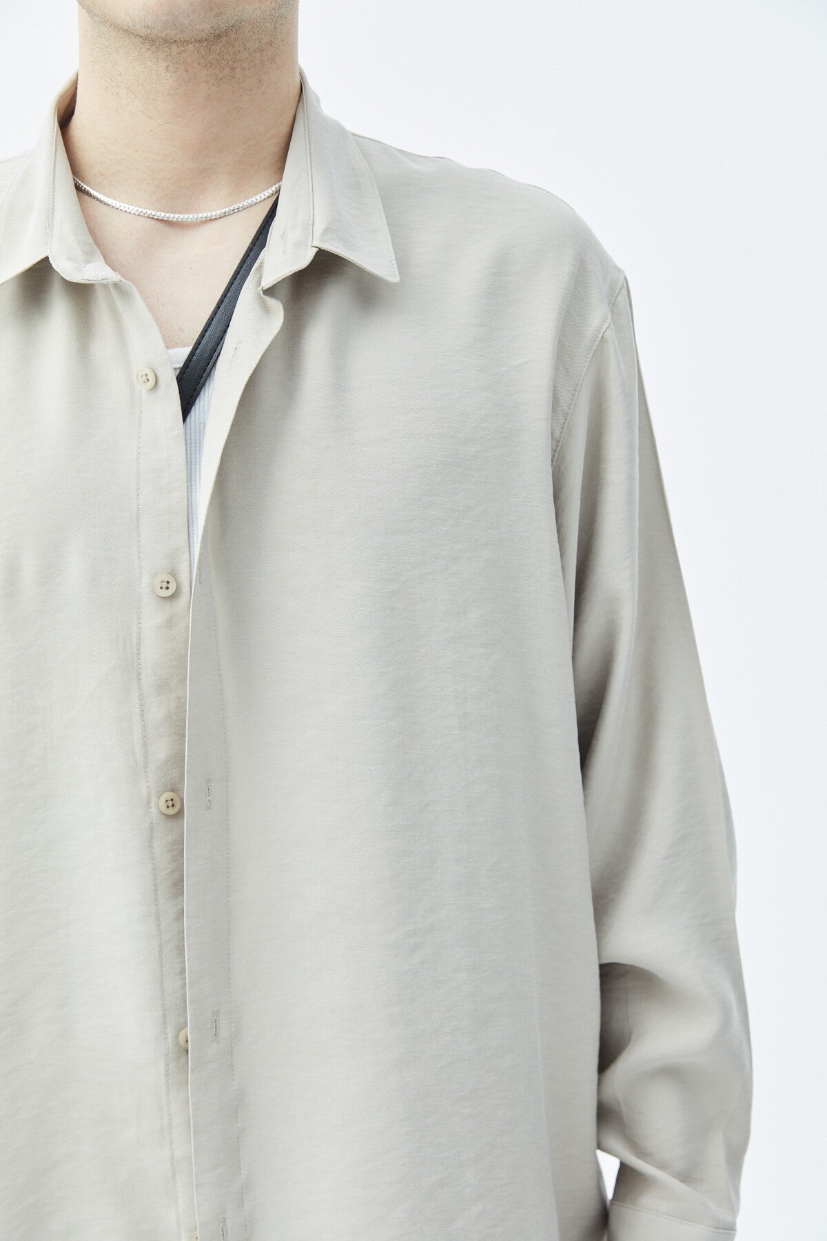 Basic Oversize Uzun Kollu Modal Karışımlı Gömlek