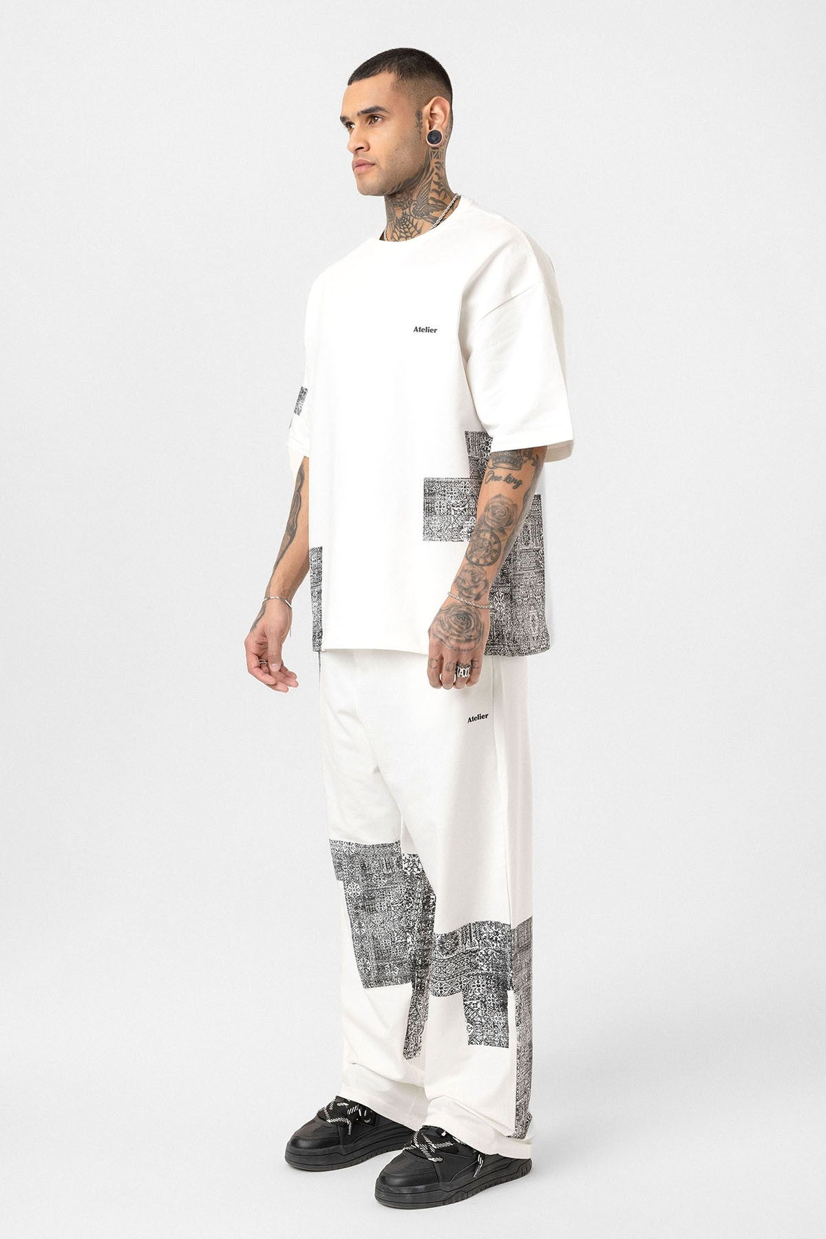 Etnik Desenli Oversize Eşofman Takım