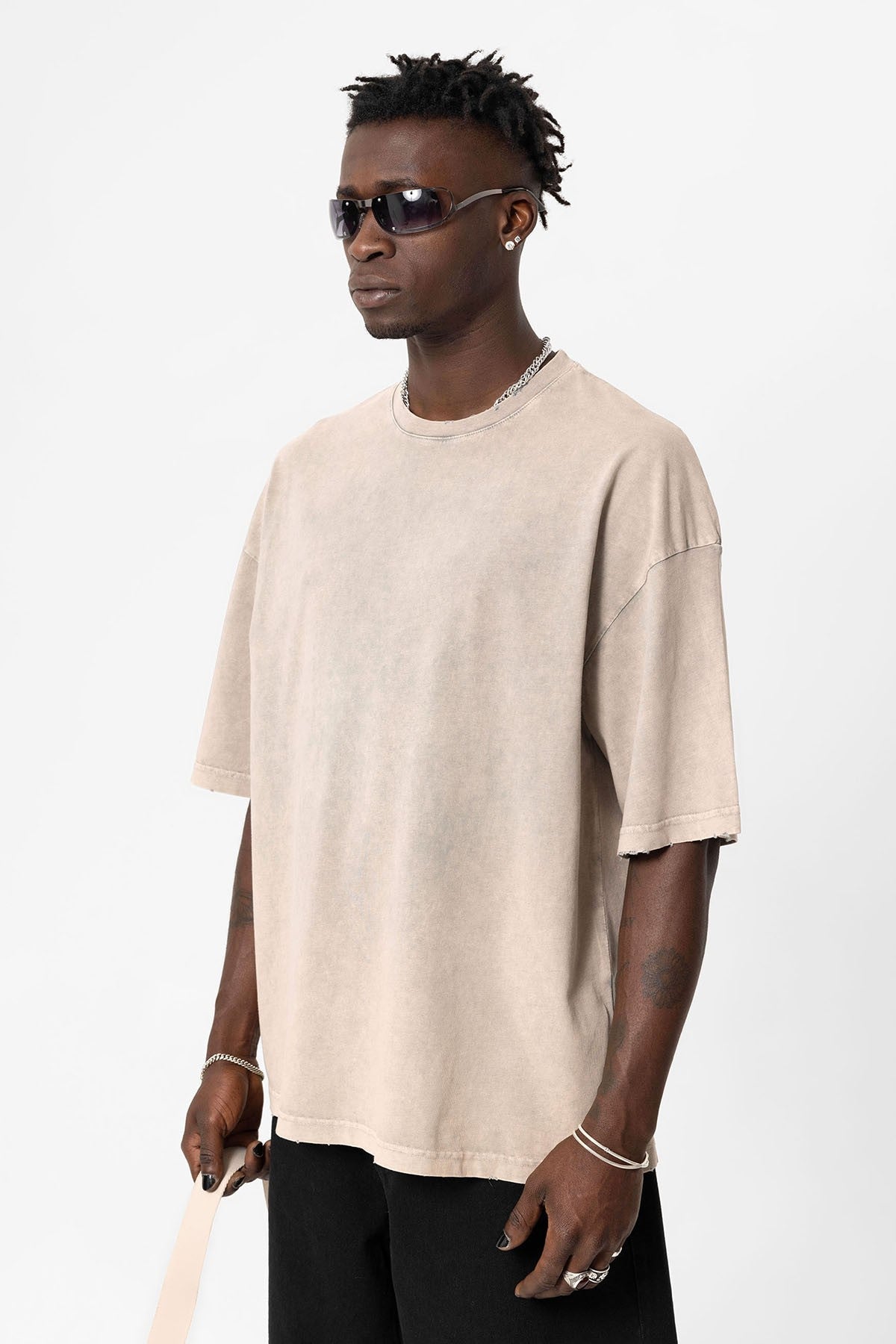 Yıkamalı Oversize Basic Tişört