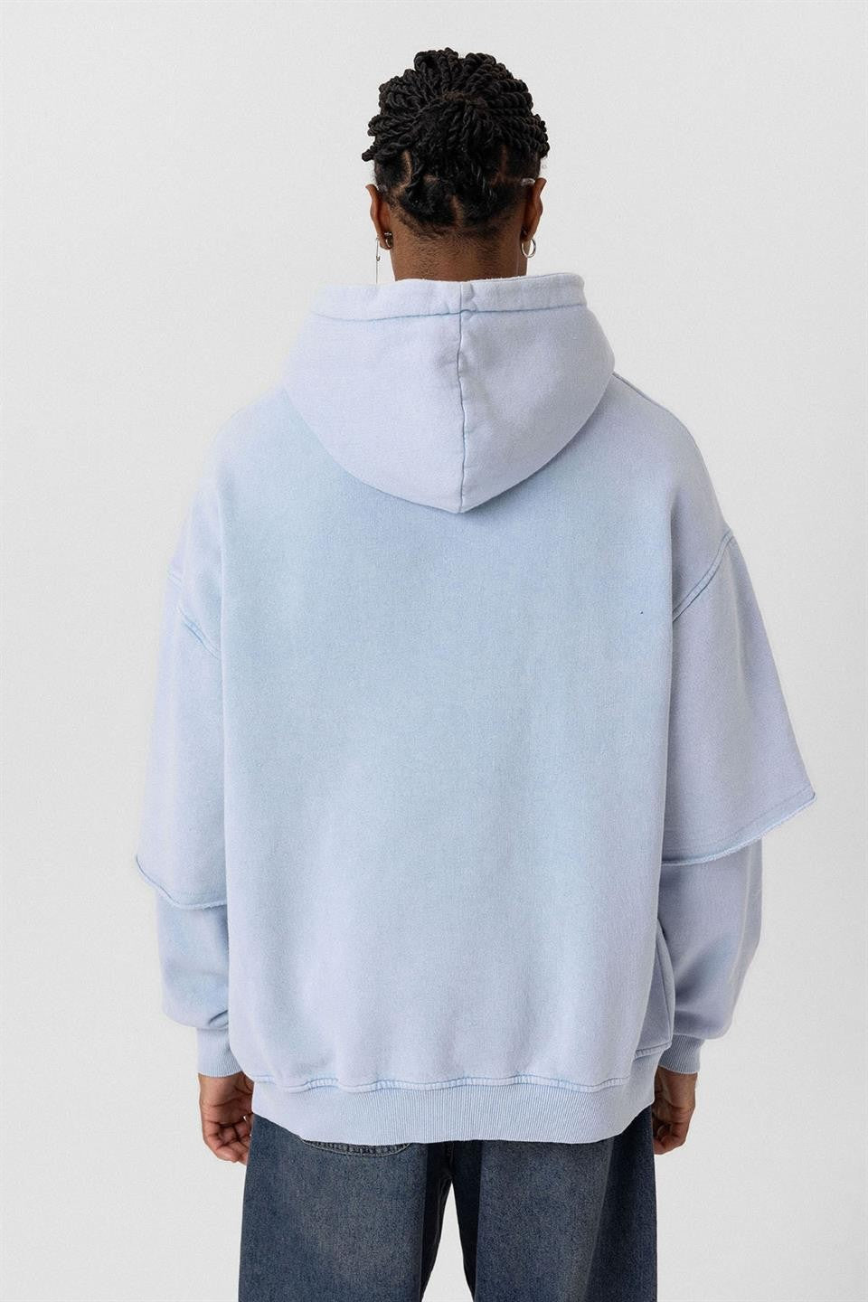 Oversize Baskılı Kol Detaylı Sweatshirt