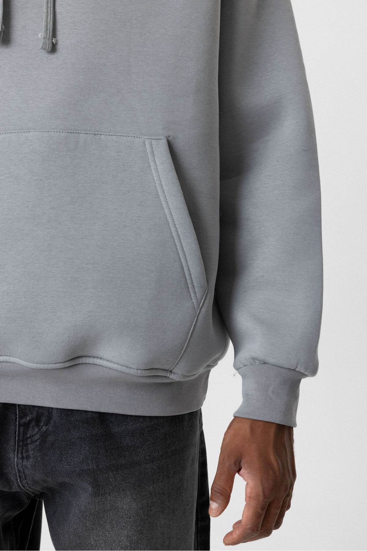 Basic Oversize Kapüşonlu Cep Detaylı Sweatshirt