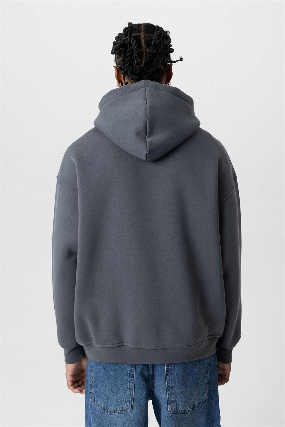 Basic Oversize Kapüşonlu Cep Detaylı Sweatshirt