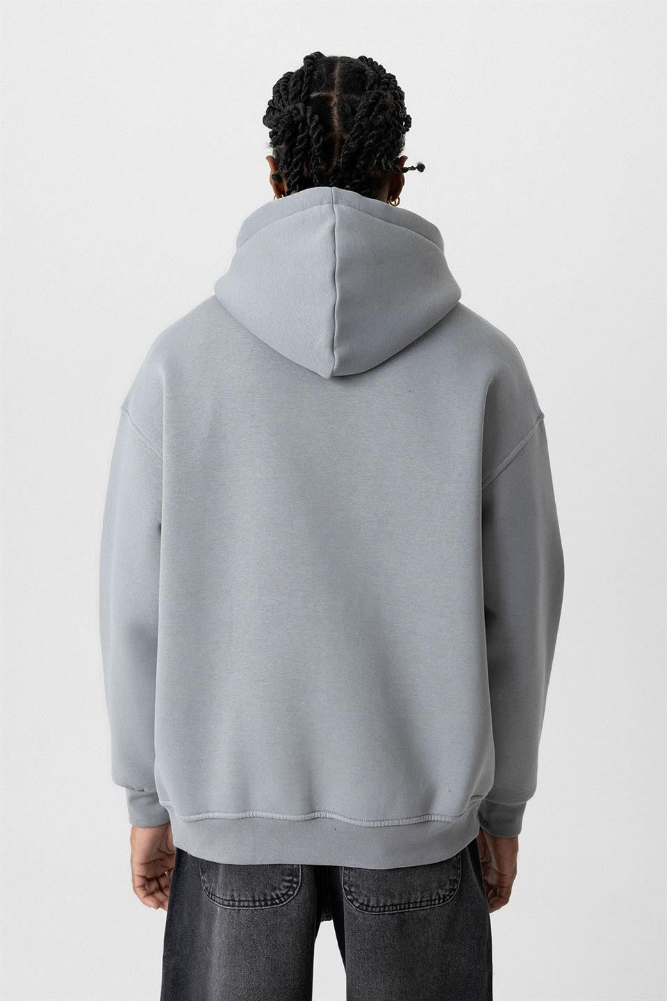 Basic Oversize Kapüşonlu Cep Detaylı Sweatshirt