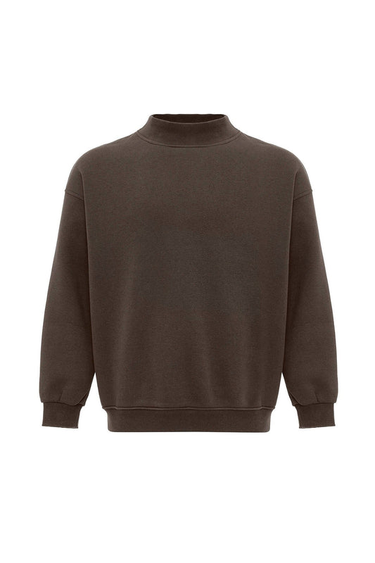 Basic Oversize Balıkçı Yaka Sweatshirt