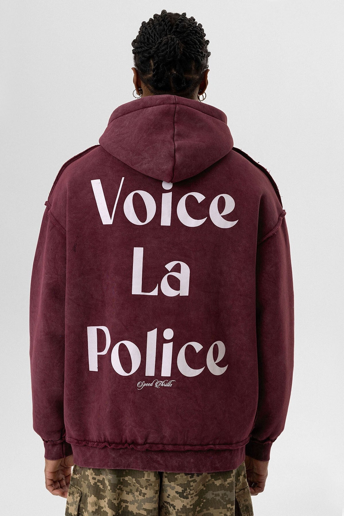 Arka Baskılı Oversize Kapüşonlu Sweatshirt V10-06