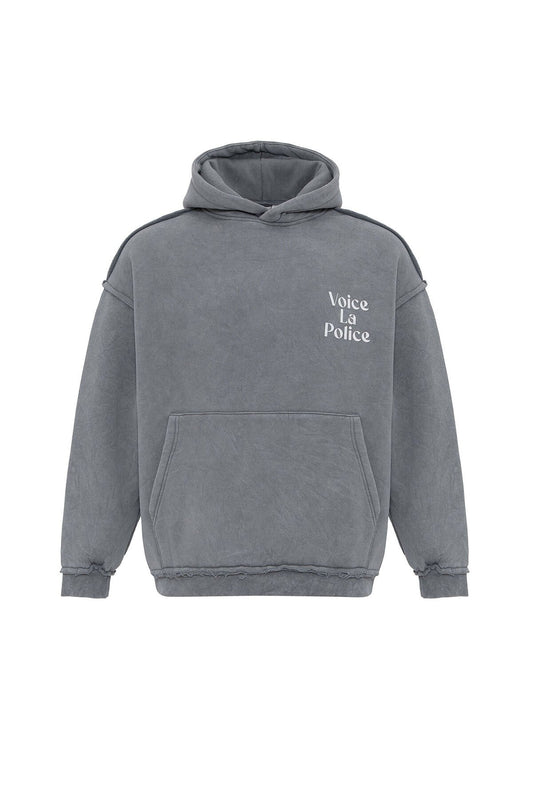 Arka Baskılı Oversize Kapüşonlu Sweatshirt
