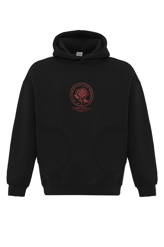 Cep Detaylı Baskılı Overıze Sweatshirt