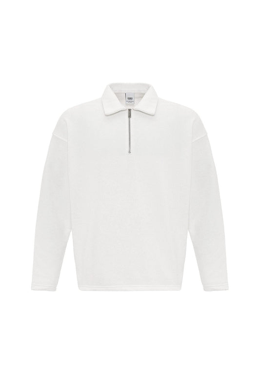 Basic Polo Yaka Fermuar Detaylı Sweatshirt