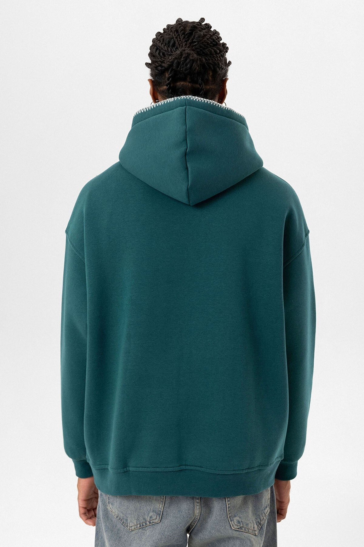 Yazı Detaylı Kapüşonlu Oversize Swaetshırt