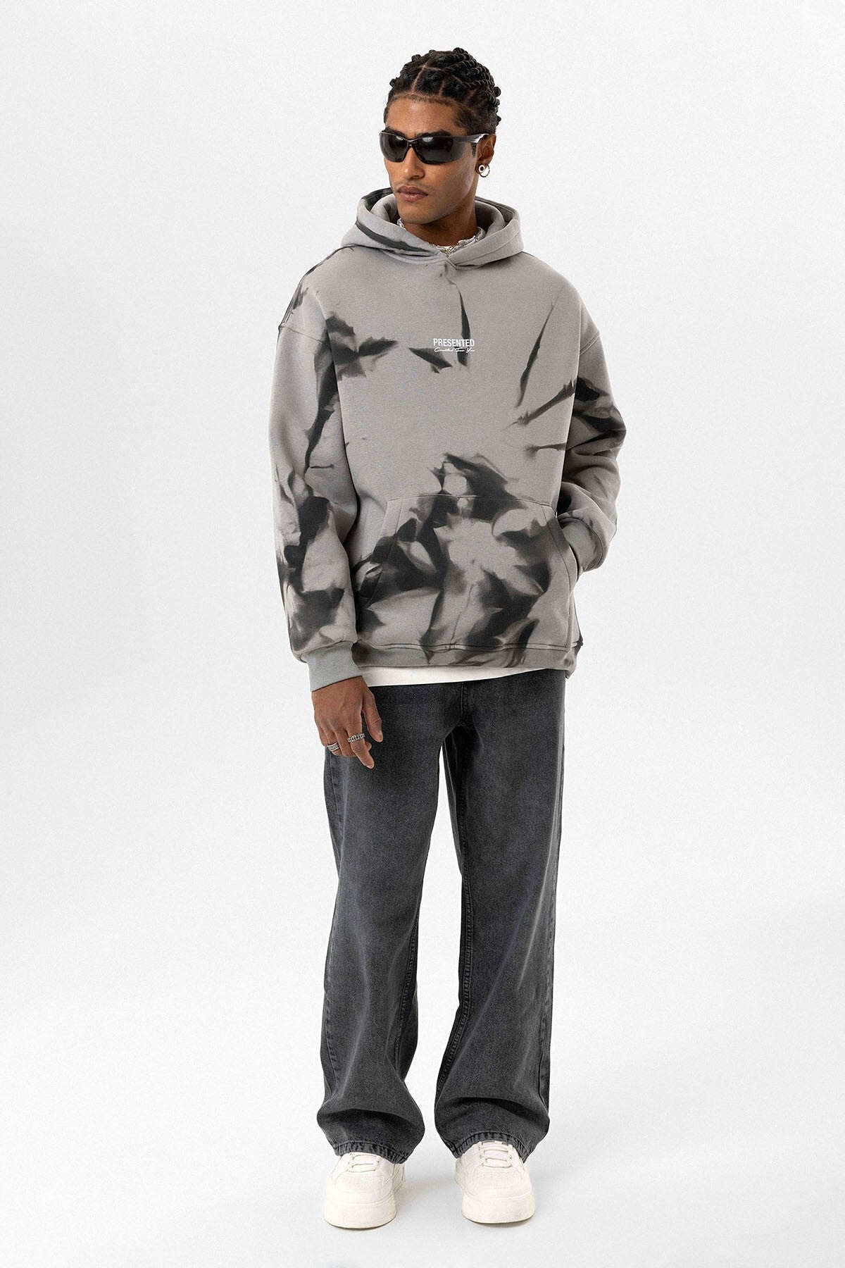Renk Detaylı Kapüşonlu Oversize Sweatshirt
