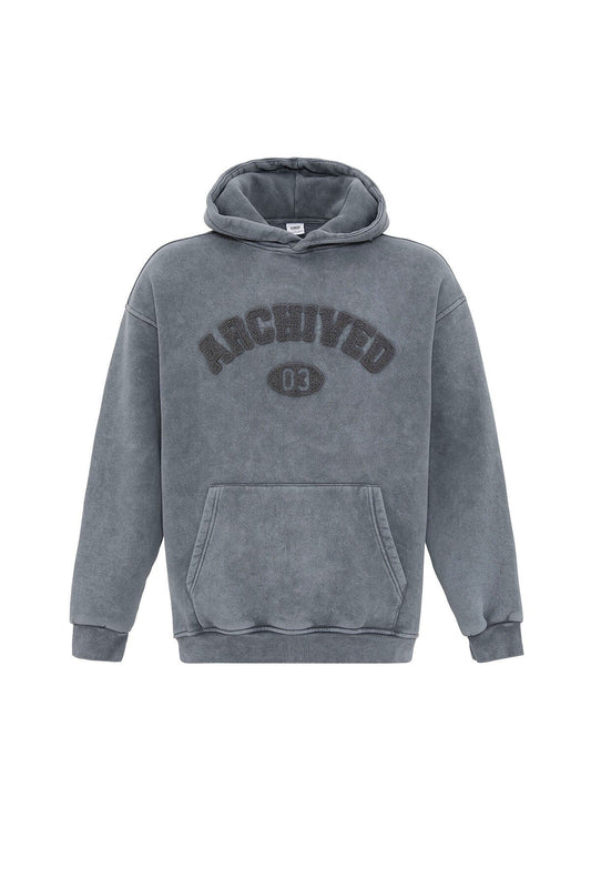 Yıkamalı Oversize Baskılı Sweatshirt