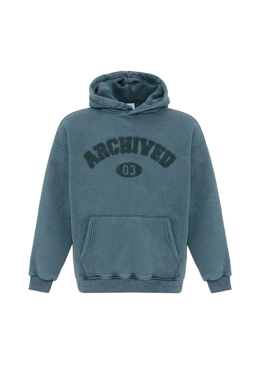 Yıkamalı Oversize Baskılı Sweatshirt