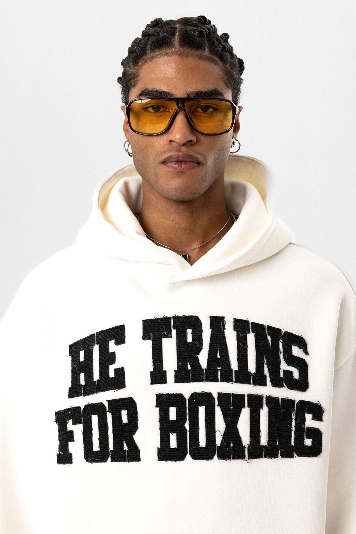 Yazı Baskılı Oversize Kapüşonlu Sweatshirt