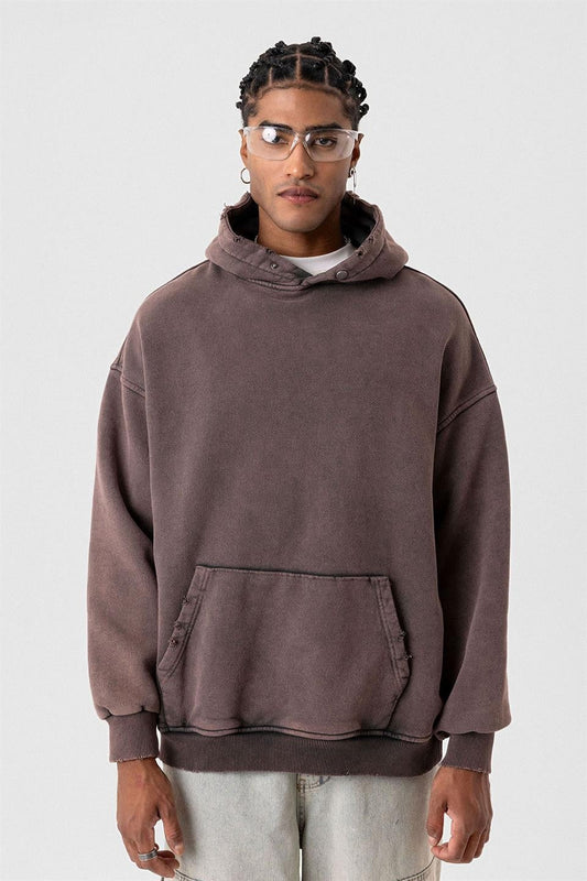 Premıum Yırtık Detaylı Oversize Sweatshirt