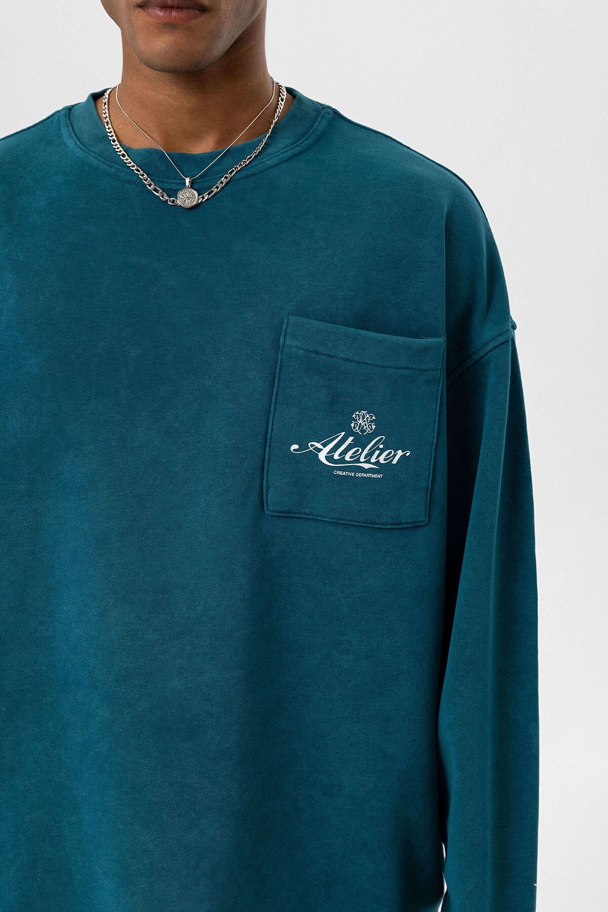 Yıkamalı Oversize Cep Detaylı Sweatshirt