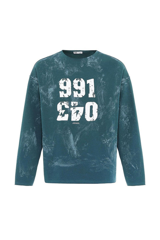 Yazı Detaylı Oversize Sweatshirt