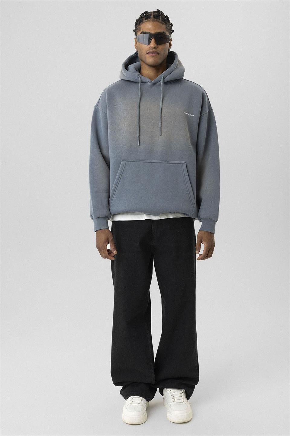 Oversize Yıkamalı Baskılı Sweatshirt
