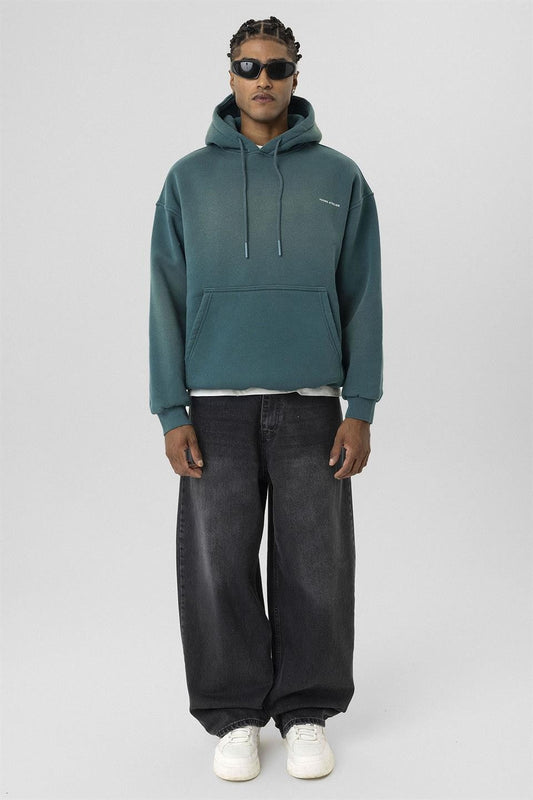 Oversize Yıkamalı Baskılı Sweatshirt