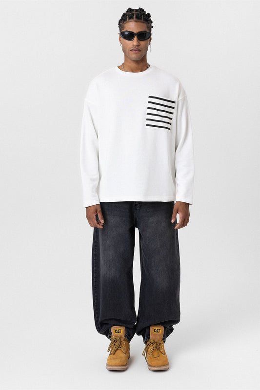 Cep Detaylı Oversize Sweatshirt