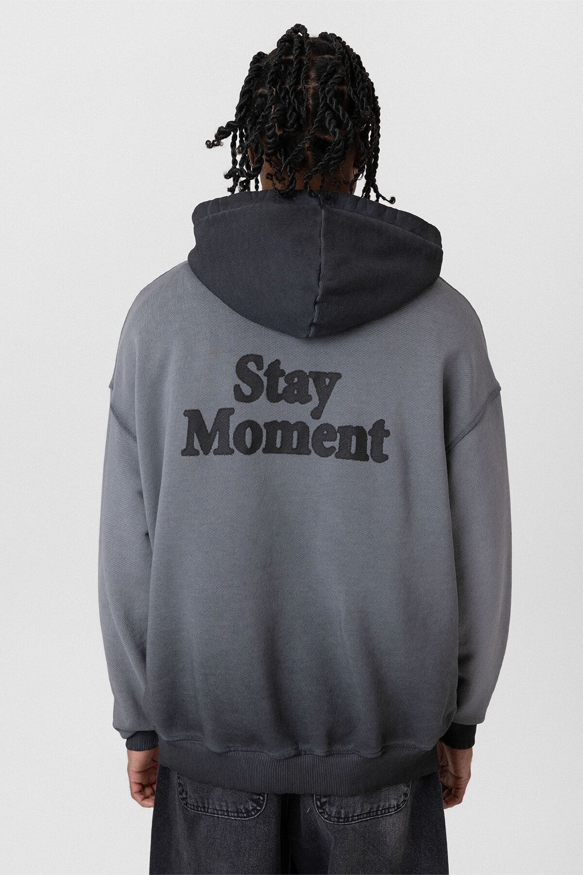 Premıum Yıkamalı Yazı Detaylı Oversize Kapüşonlu Sweatshirt