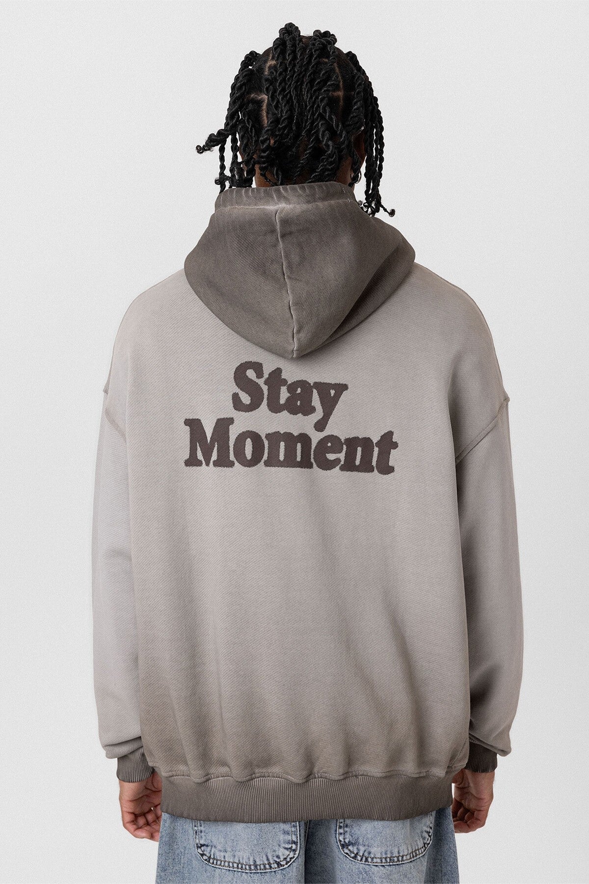 Premıum Yıkamalı Yazı Detaylı Oversize Kapüşonlu Sweatshirt
