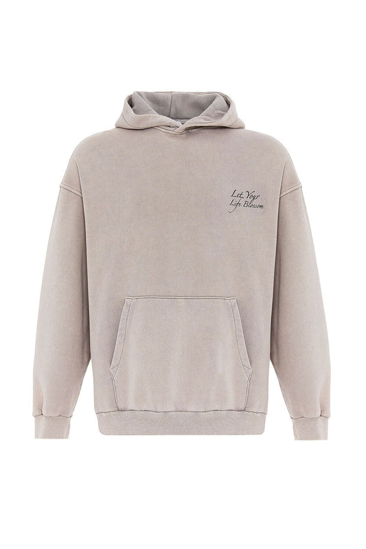 Yazı Detaylı Yıkamalı Oversize Sweatshirt