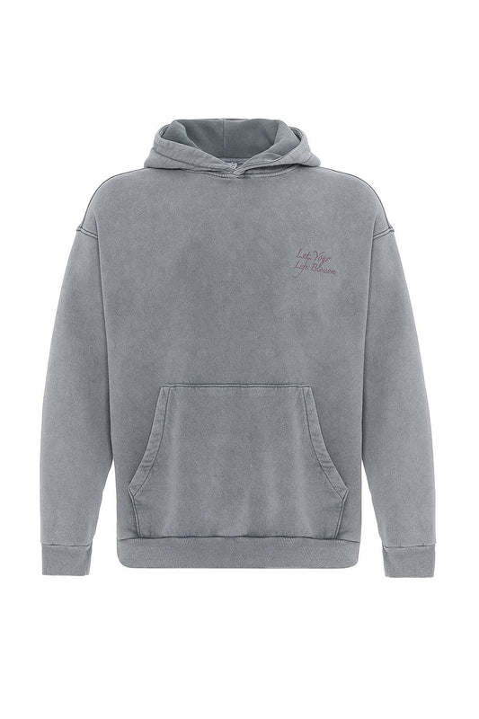 Yazı Detaylı Yıkamalı Oversize Sweatshirt