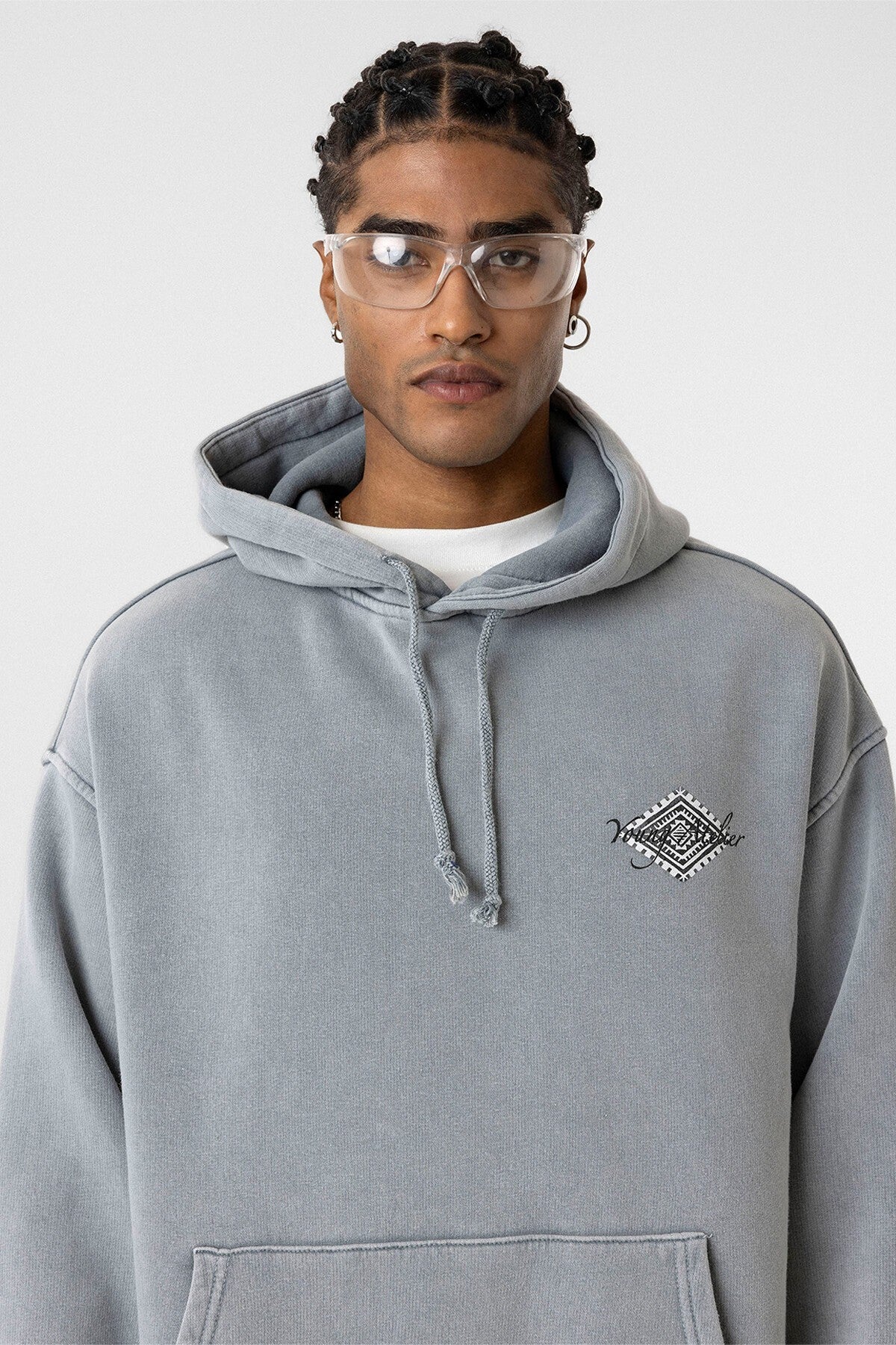 Yıkamalı Sırt Baskılı Oversize Sweatshirt