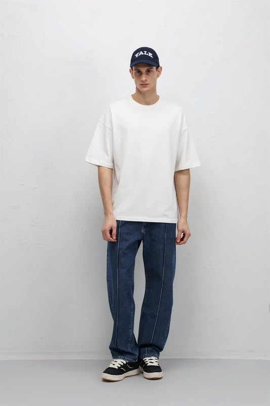 Dikiş Detaylı Relaxed Fit Jean