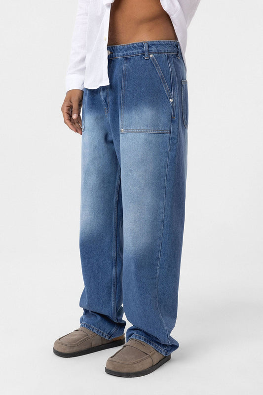 Cep Detaylı Baggy Fit Jean