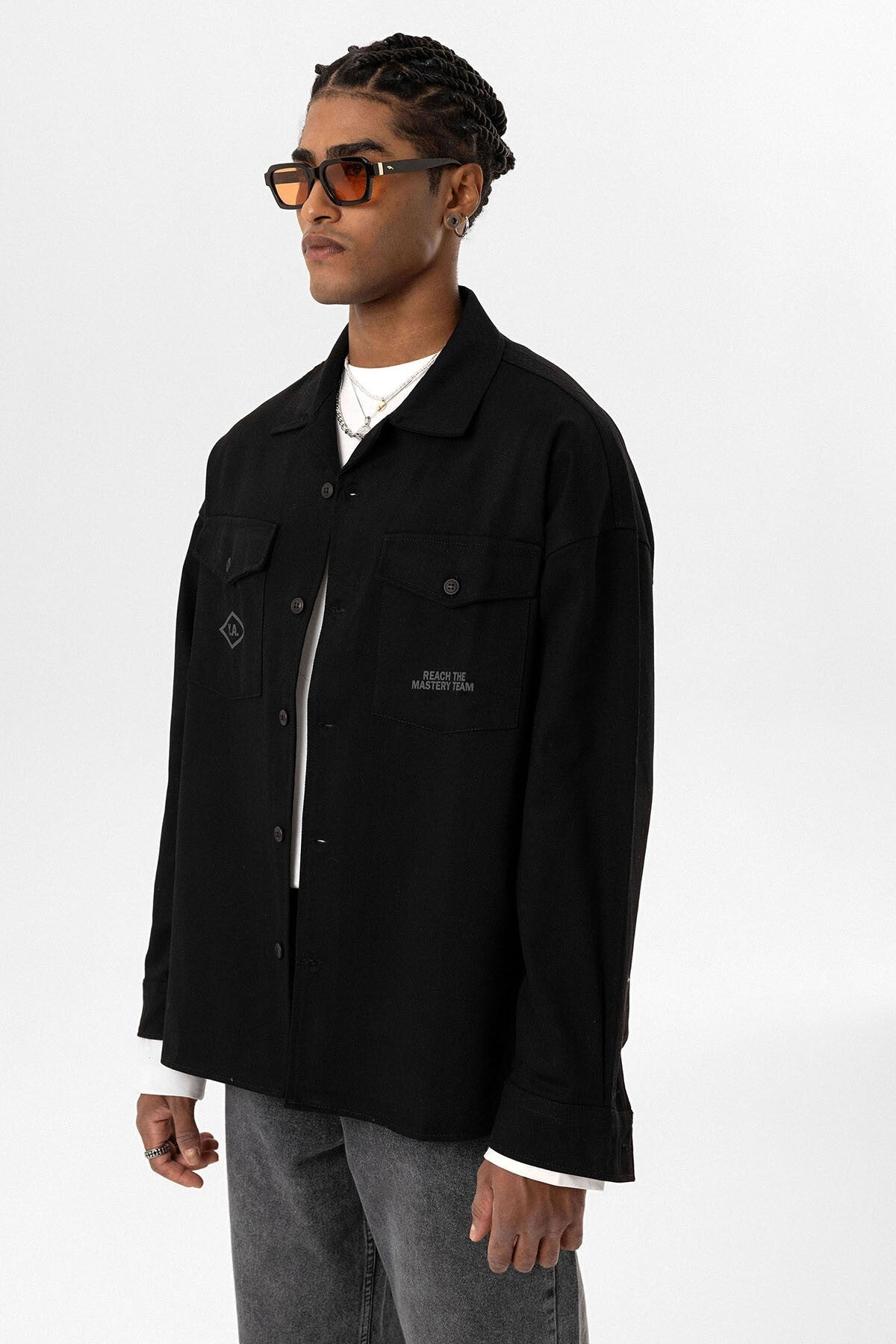 Arka Baskılı Oversize Denım Ceket