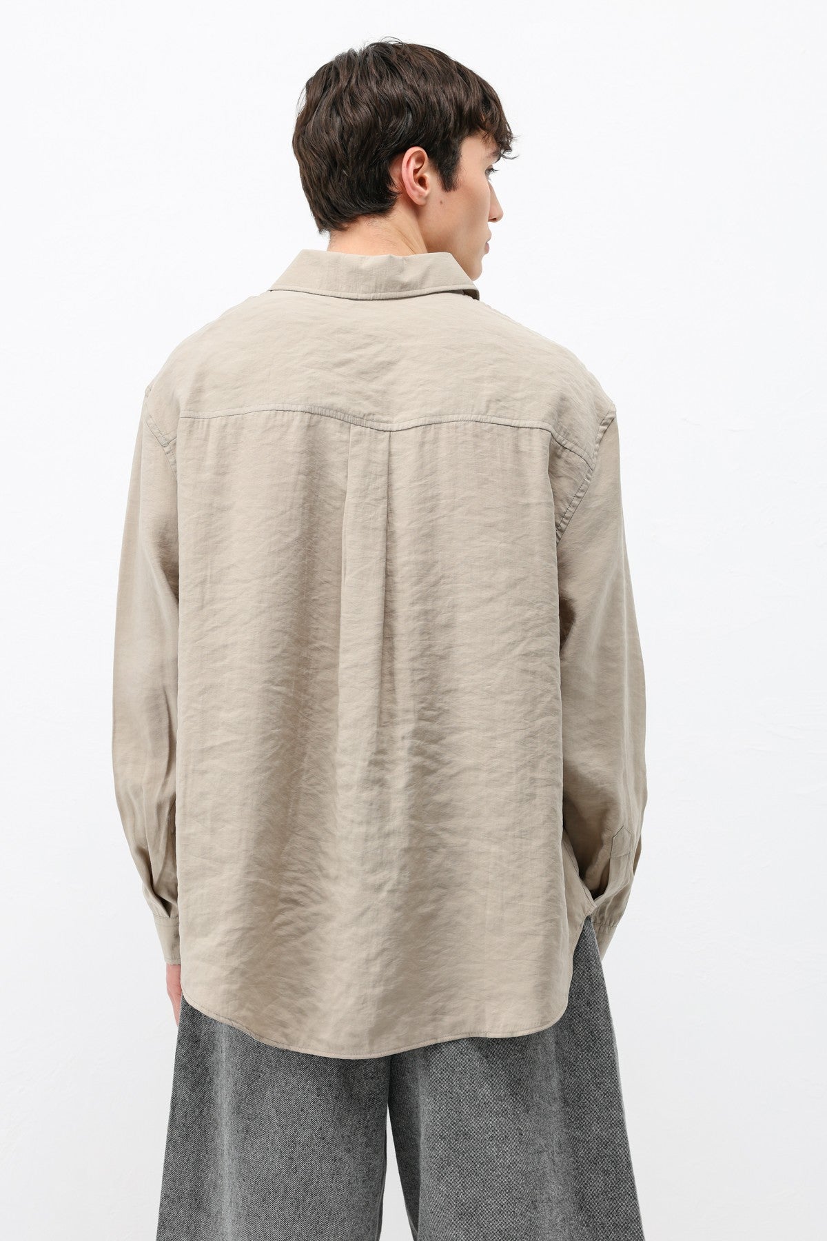 Modal Kumaş Cepli Oversize Gömlek