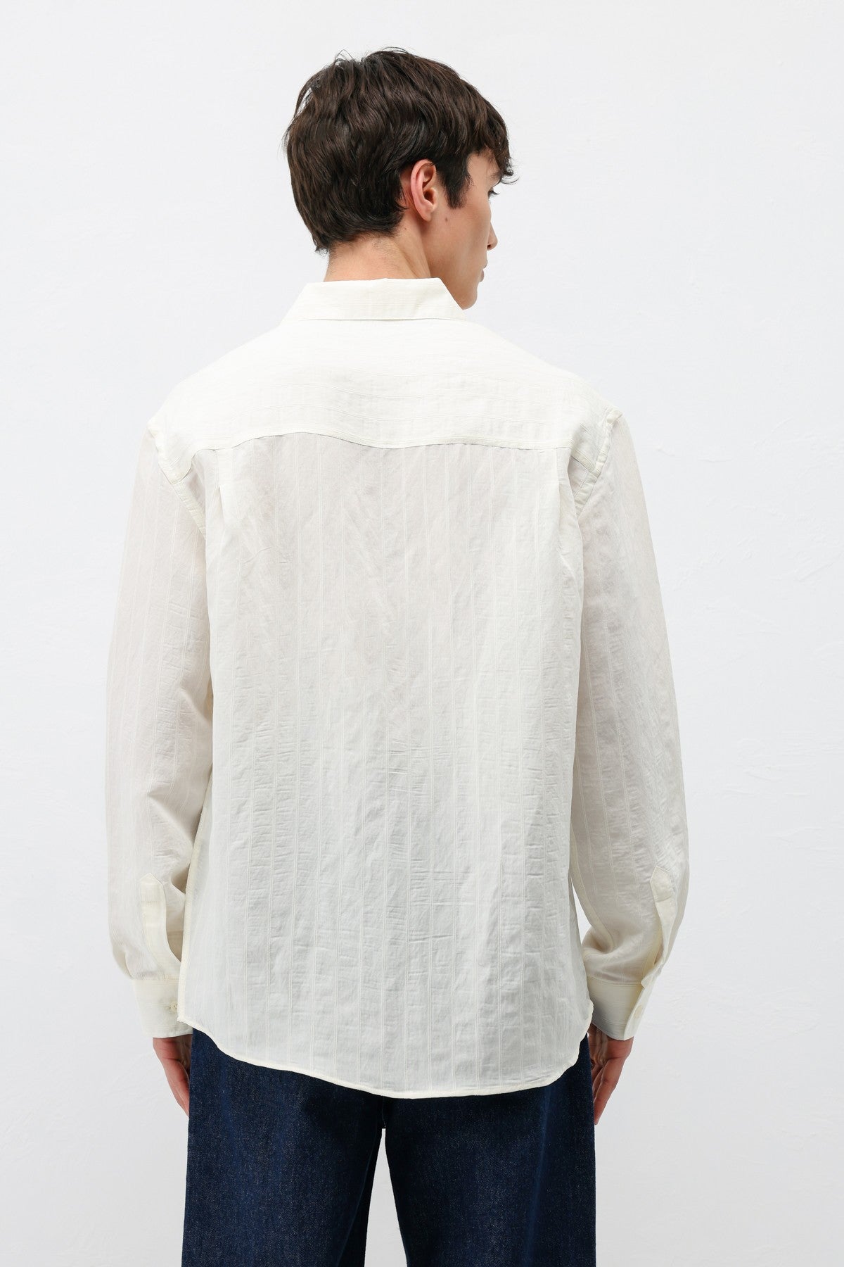 Modal Kumaş Çizgili Oversize Gömlek