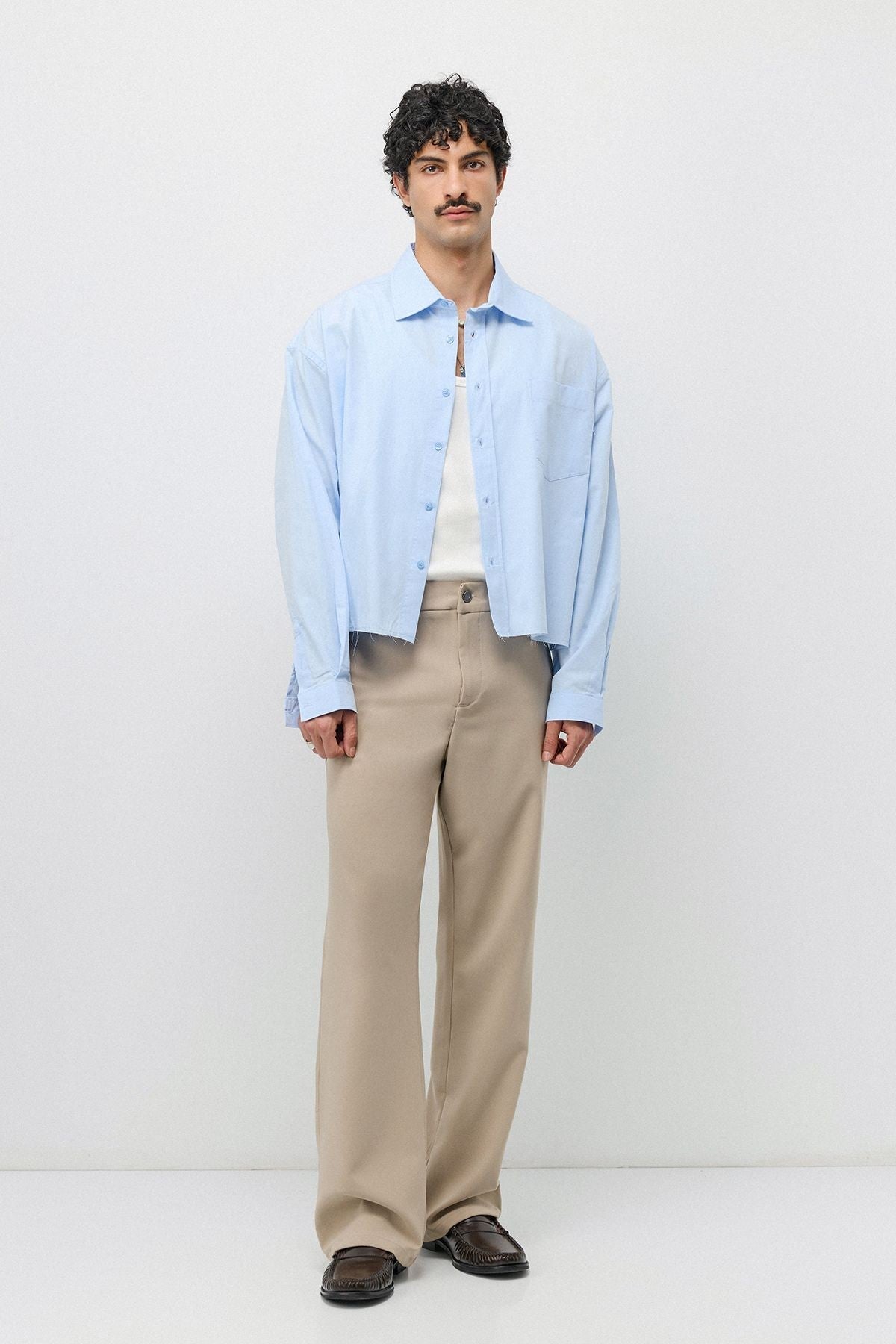 Keten Boxy Fit Crop Gömlek