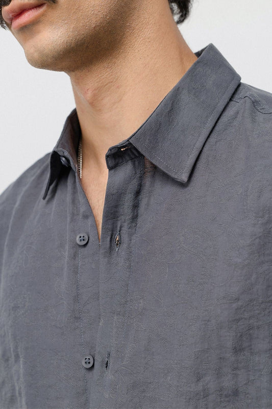 Dökümlü Oversize Modal Karışımlı Gömlek
