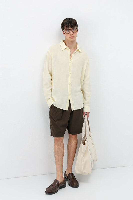 Basic Keten Oversize Gömlek