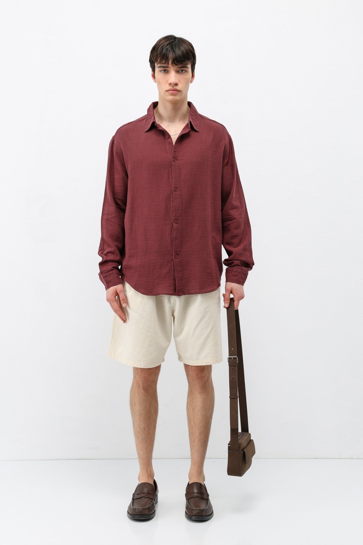 Basic Keten Oversize Gömlek