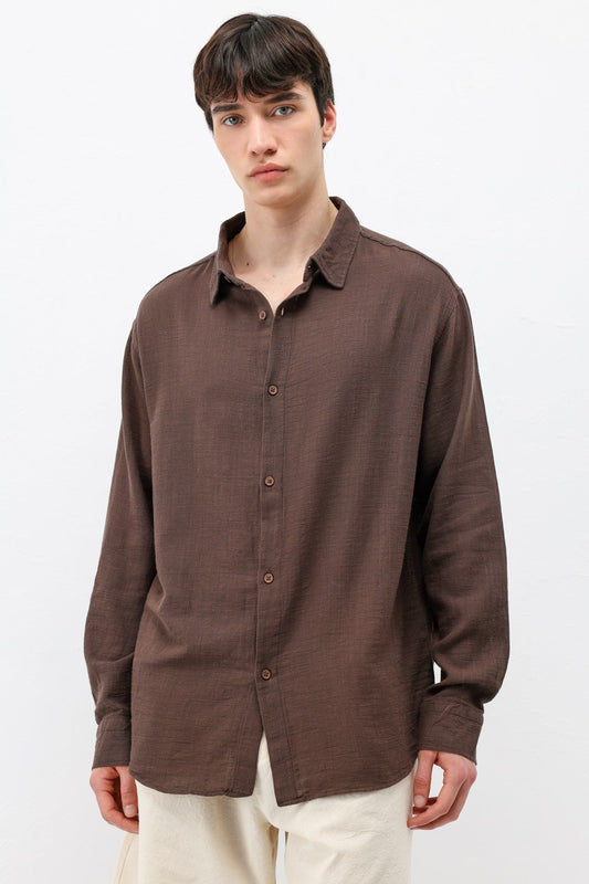 Basic Keten Oversize Gömlek